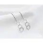 SLUYNZ 925 Sterling Silver Tri Circles Drop Dangle Earrings for Women Teen Girls Threader Earrings Chain Tassel Earrings
