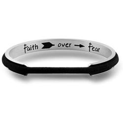 Christian Jewelry Hair Tie Bracelet Faith Over Fear Cuff Bangle Inspirational Religious Gift for Her Faith Bracelet Encouragement Gift for Women Girls