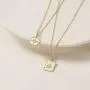 AGVANA 14K Yellow Gold Plated 925 Sterling Silver Layered Coin Compass Moon Star Bee Sun Pendant Necklace Dainty Jewelry Gifts for Women Her Girls Girlfriend Wife Friend Sister with Gift Box, 16+2 Inch Extender