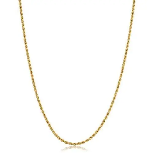 10k Yellow or White Gold 1.8 mm Classic Rope Chain Necklace for Men and women (14, 16, 18, 20, 22, 24, 26 or 30 inch)