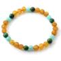 TipTopEco Amber Stretch Bracelet with Semi Precious Stones - for Adults (Men and Women) - 7 Inches Long - Raw Cognac Beads