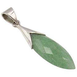 SilverStarJewel Aventurine tcw 10.9 Pendant 1.8'' 925 Pure Silver Gems Jewelry