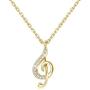 Sllaiss 925 Sterling Silver Music Note Pendant Necklace Swarovski Crystal Treble Clef Necklace 18K Gold Plated Fine Music Jewelry Gift for Women For Anniversary