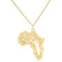 NOUMANDA Fashion Africa Map Tree Necklace Cut Metal Engraved Hollow Pendant Jewelry