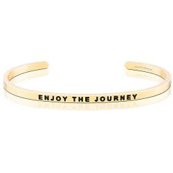 MantraBand Bracelet - Enjoy The Journey - Inspirational Engraved Adjustable Mantra Band Cuff Bracelet - Silver, Gold, Rose Gold - Gifts for Women