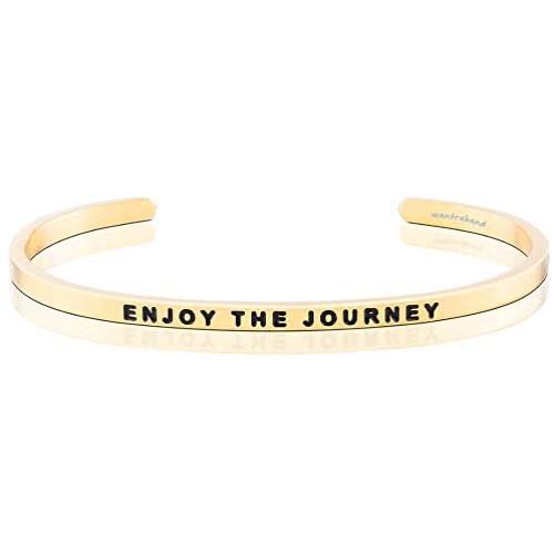 MantraBand Bracelet - Enjoy The Journey - Inspirational Engraved Adjustable Mantra Band Cuff Bracelet - Silver, Gold, Rose Gold - Gifts for Women