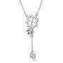 Waysles Heart Pendant Necklace for Women I Love You Rose Flower Opal Necklaces Gifts for Girlfriend Her