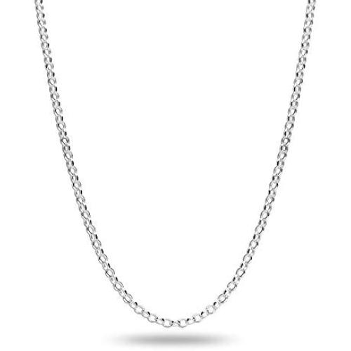LeCalla Links Sterling Silver Italian Jewelry 1.5 MM, 2 MM, 3 MM Rolo Link Chain Necklace for Teen Women and Men (16, 18, 20, 24 Inches)