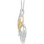 Sterling Silver Diamond Accent Twist MOM Flame Pendant Necklace - Best Valentines Day Jewelry Gift for Mom & Wife