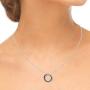 TJD 1/6 Carat Natural Diamond Pendant Necklace 925 Sterling Silver (H-I Color, I2-I3 Clarity) Circular Diamond Pendant Necklace for Women Diamond Jewelry Gifts for Women