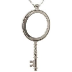 Antique Key 4X Magnifying Glass Pendant Necklace with 30'' Chain