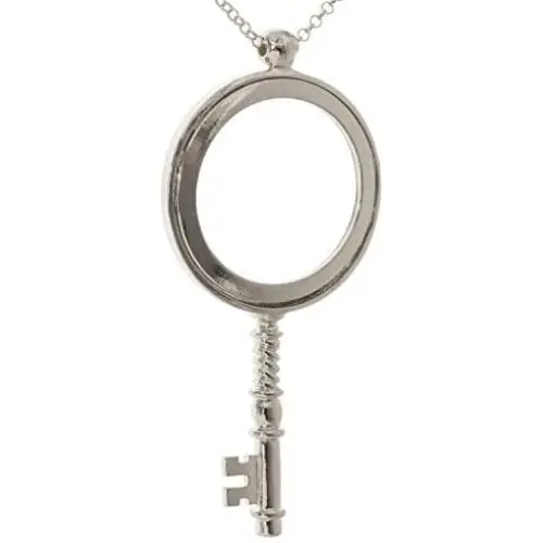 Antique Key 4X Magnifying Glass Pendant Necklace with 30'' Chain Antique Key 4X Magnifying Glass Pendant Necklace with 30'' Chain