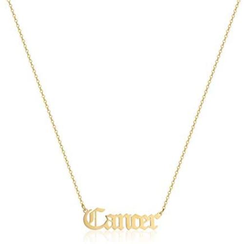 GIOLOYS 12 Constellations Zodiac Alphabet Pendant for Women Girls Personalized Birthday Gifts Stainless Steel Astrology Horoscope Zodiac Necklace