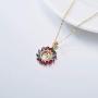 Blocaci 14K Yellow Gold Peacock Pendant Necklaces for Women Cubic Zirconia Anniversary Valentines Day, Jewelry for Wife Girlfriend Mother, 18