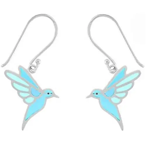 Boma Jewelry Sterling Silver Blue Resin Bird Dangle Earrings Boma Jewelry Sterling Silver Blue Resin Bird Dangle Earrings