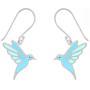 Boma Jewelry Sterling Silver Blue Resin Bird Dangle Earrings