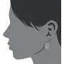 Ellen Tracy Sterling Silver Tri Color Dangle Earrings