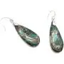 Teardrop Sea Sediment Imperial Jasper Natural Stone Gemstone Necklace Pendant & Drop Dangle Hook Earrings Jewelry Set For Women Girls