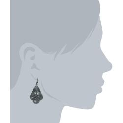 1928 Jewelry Filigree Teardrop Chandelier Earrings