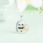 ZGBY 925 Sterling Silver Cute Animal Heart Panda Necklace with Words Engraved Jewelry for Women Girls Teens Birthday Pendant Gift