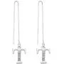 SENFAI 26 Alphabet Crystal Initial Letters Long Charms Adjustable String Earrings 3 Tone