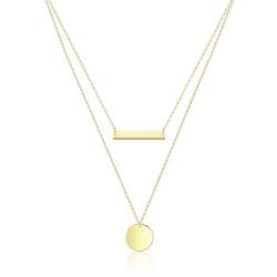itianxi Dainty Bar Necklace for Women,Gold/Silver Cute Delicate Disc Necklcace,Trendy Elegant Dot Fashion Necklace