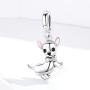 LAMOONY Dog Charm 925 Sterling Silver Dinosaur Charm Spider Charm Cat Charm Animal Charm Dolphin Charm Mouse Charm for Pandora Charm Bracelet