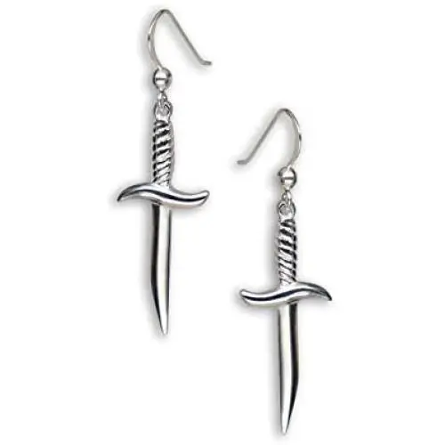 USA 925 Sterling Silver Gothic Dagger Sword Pirate Medieval Renaissance Dangle Earrings USA 925 Sterling Silver Gothic Dagger Sword Pirate Medieval Renaissance Dangle Earrings