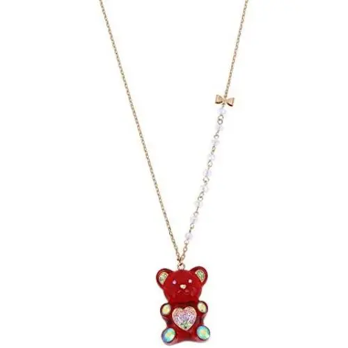 Betsey Johnson Festive Gummy Bead Pendant Long Necklace, Red, 339915GLD600 Betsey Johnson Festive Gummy Bead Pendant Long Necklace, Red, 339915GLD600