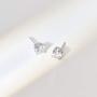 Silver Stud Earrings for Women Men Girls 4 Pairs of Hypoallergenic Small White Gold Plated Cubic Zirconia Cartilage Earrings Jewelry Sets (2mm/3mm/4mm/5mm)