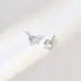 Silver Stud Earrings for Women Men Girls 4 Pairs of Hypoallergenic Small White Gold Plated Cubic Zirconia Cartilage Earrings Jewelry Sets (2mm/3mm/4mm/5mm)