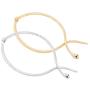 Unicra Goldtone Snake with Black Eyes Curved Bar Design Adjustable Gothic Magnetic Choker Necklace Pendant for Women and Girls