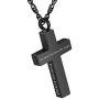 Cremation Jewelry for Ashes Cross Urn Necklaces for Ashes Stainless Steel Memorial Keepsake Jewelry Lord’s Prayer with 22+2''Adjustable Chain Simple Silver Cross Necklace-In Loving Memory&Forever Loved