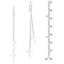 Stunning Twin Crosses .925 Sterling Silver Dangle Earrings