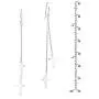 Stunning Twin Crosses .925 Sterling Silver Dangle Earrings