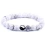 Tattooshe Handmade Bracelet Classic Natural Stone White and Black Yin Yang Taichi Taiji Bagua Beaded Bracelets for Men Women Jewelry Gift