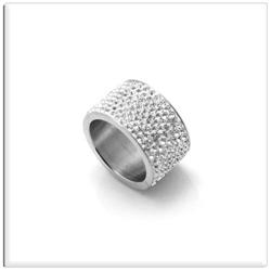 Xusamss Fashion Stainless Steel Ice Out Crystal Ring