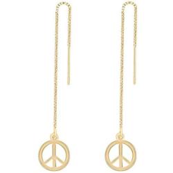 MANZHEN Copper 3 Colors Peace Sign Symbol Threader Drop Earrings