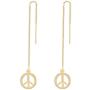 MANZHEN Copper 3 Colors Peace Sign Symbol Threader Drop Earrings
