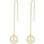 MANZHEN Copper 3 Colors Peace Sign Symbol Threader Drop Earrings