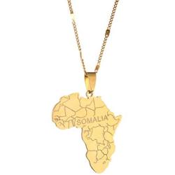 Stainless Steel Africa Map With Somalia Pendant Necklaces Fashion African Maps Jewellery