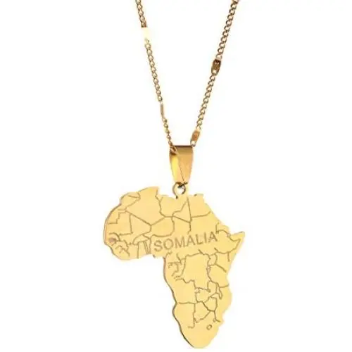 Stainless Steel Africa Map With Somalia Pendant Necklaces Fashion African Maps Jewellery Stainless Steel Africa Map With Somalia Pendant Necklaces Fashion African Maps Jewellery