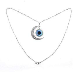 Moon Blue Eye Pendant Evil Monster Eyeball Necklace Evil Eyes Choker Gifts for Men