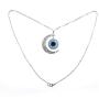 Moon Blue Eye Pendant Evil Monster Eyeball Necklace Evil Eyes Choker Gifts for Men