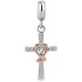 LovelyCharms Cross Charm with God All Things are Possible Religious Dangle Bead Fits European Bracelets
