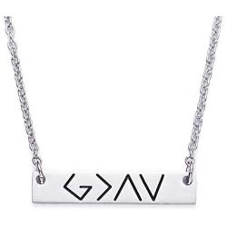 LParkin God is Greater Than The Highs and Lows Specific Bar Necklace Gold Coordinates Bar Necklaces