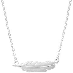 Boma Jewelry Sterling Silver Feather Necklace, 16 inches