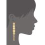 Geometric Metal Motif Linear with Chain Tassel Long Drop Polished Earrings
