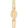 MiaBella 18K Gold Over 925 Sterling Silver Italian Natural Black Spinel Rosary Cross Charm Bead Bracelet for Women Teen Girls, Adjustable Link Chain 6 to 8 Inch Handmade in Italy