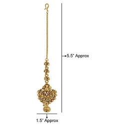 MUCH-MORE Sleek Design Gold Plated Maang Tikka for Girls & Kids & Women (MT-2228)